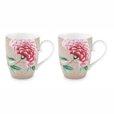 Mug Pip Studio Blushing Birds Khaki 350 ml (Lot de 2) Garantie Incluse